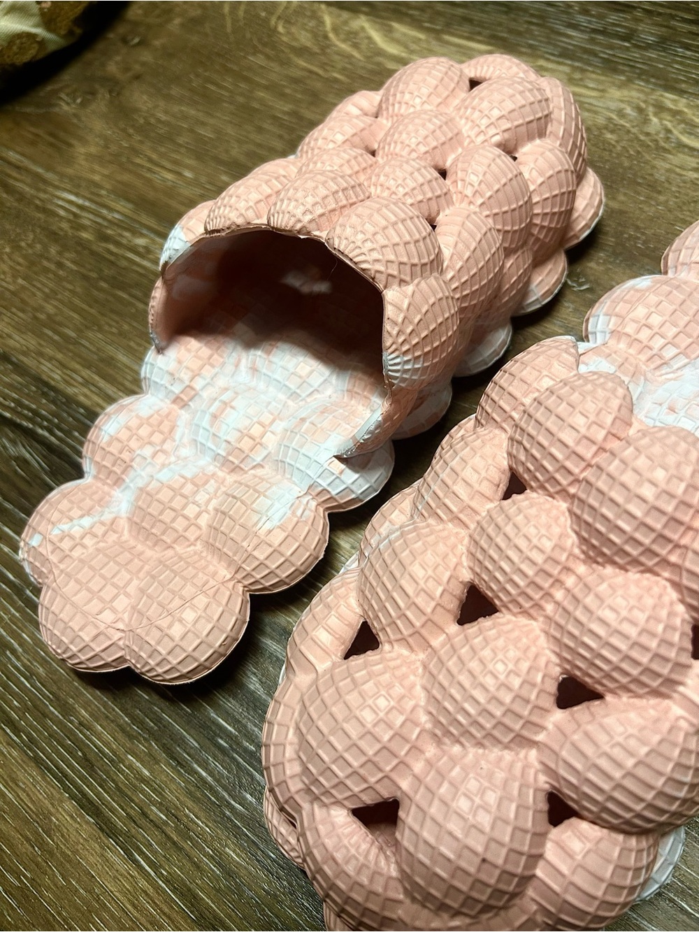 Pink Bubble Cloud Slides Size 38-39